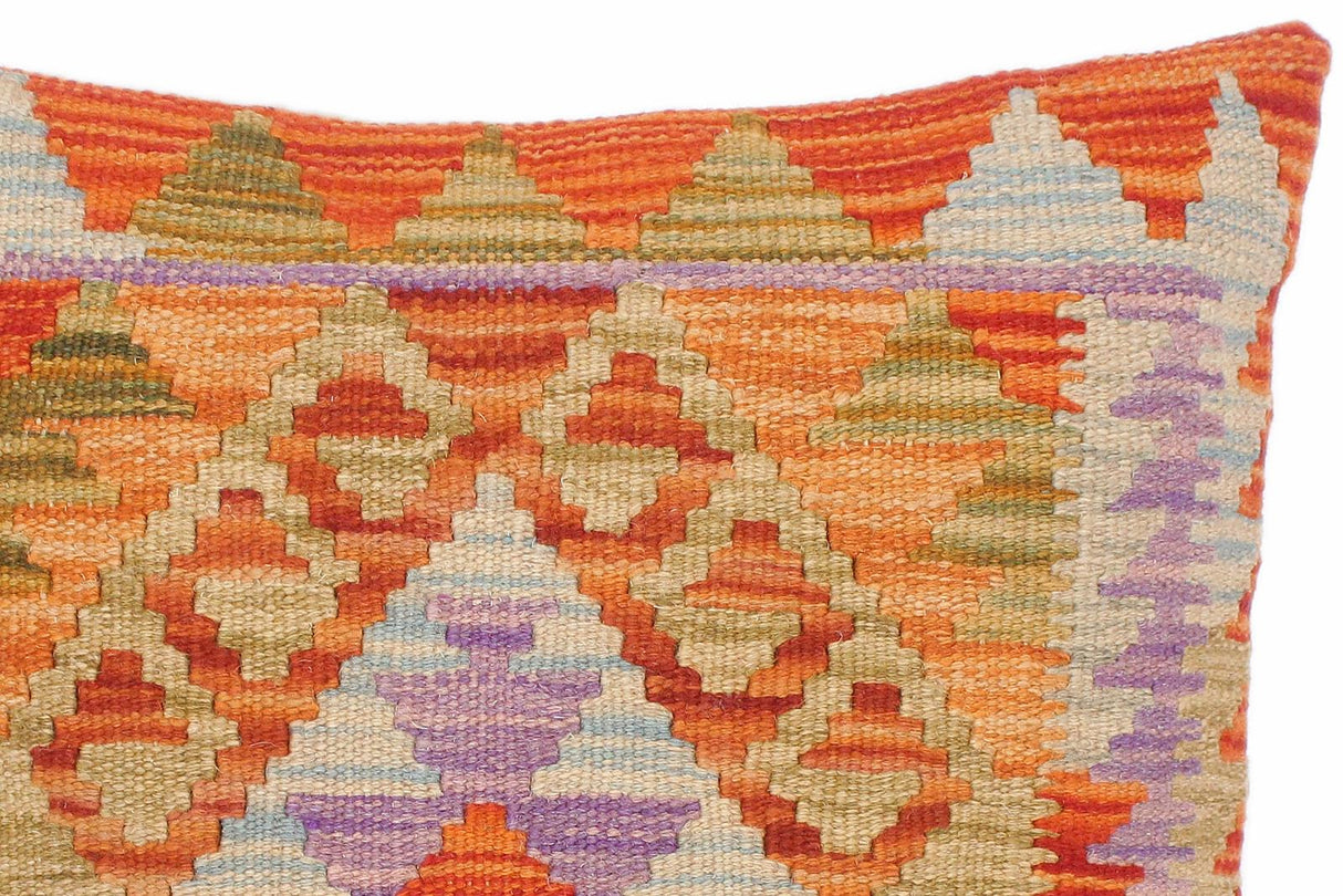 Geometric Turkish Olympia Hand Woven Kilim Throw Pillow by Bareens Designer Rugs