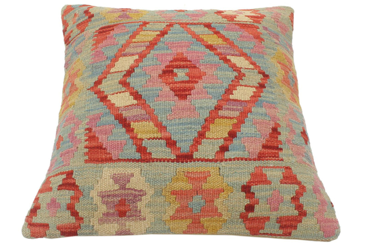 Boho Chic Turkish Cullen Hand Woven Kilim Pillow by Bareens Designer Rugs