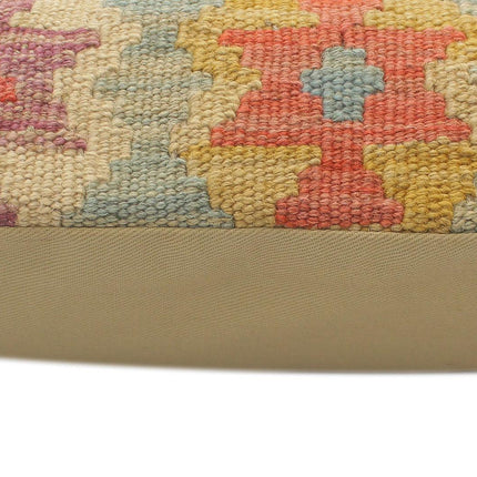 Boho Chic Turkish Cullen Hand Woven Kilim Pillow by Bareens Designer Rugs