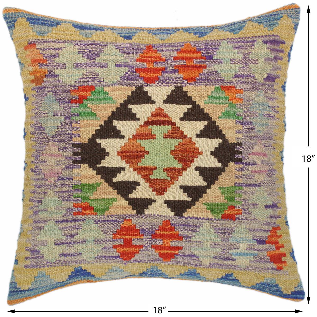 Southwestern Turkish Barton Hand Woven Kilim Throw Pillow by Bareens Designer Rugs