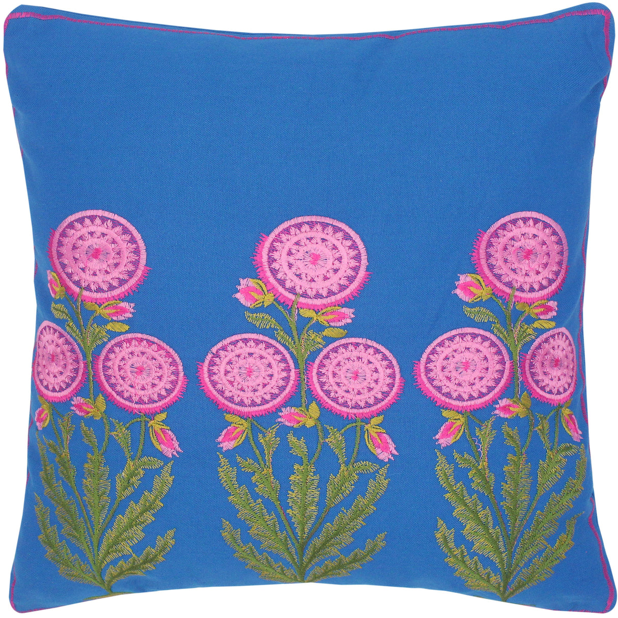 Floral Gearldin Embroidered Cotton Pillow by Bareens Designer Rugs