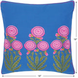 Floral Gearldin Embroidered Cotton Pillow by Bareens Designer Rugs