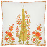 Floral Embroidered Partheni Rose Cotton Pillow by Bareens Designer Rugs