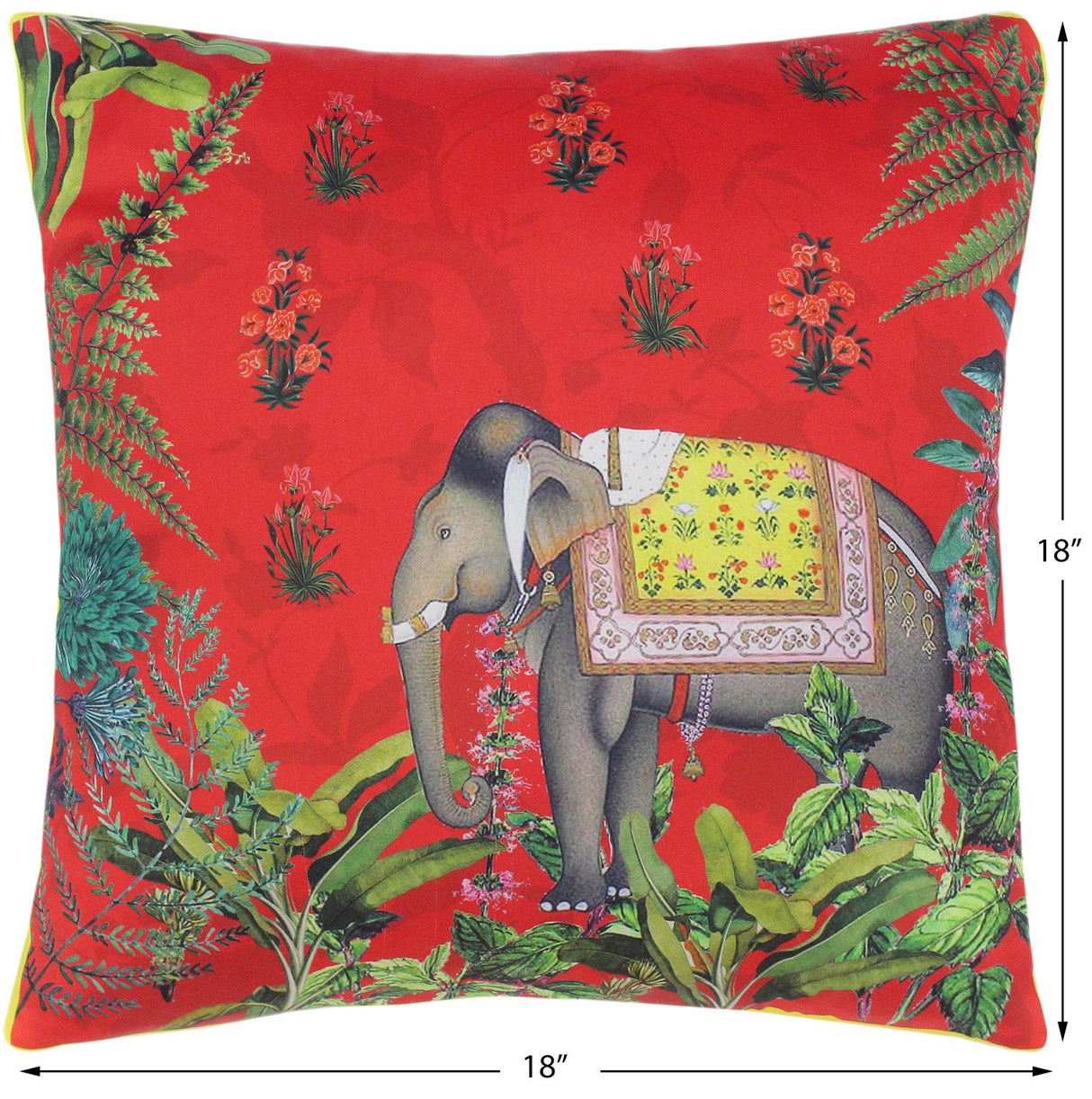 Tribal Rosie Elephant Silk Pillow by Bareens Designer Rugs