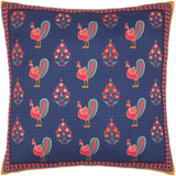 Peacock Gwenda Rustic Silk Pillow by Bareens Designer Rugs