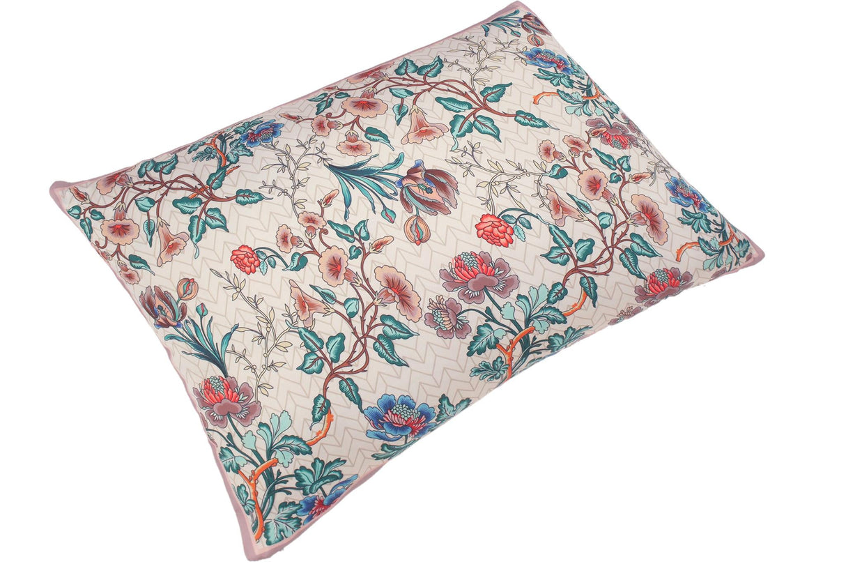 Decorative Floral Oma Elegent Silk Pillow by Bareens Designer Rugs