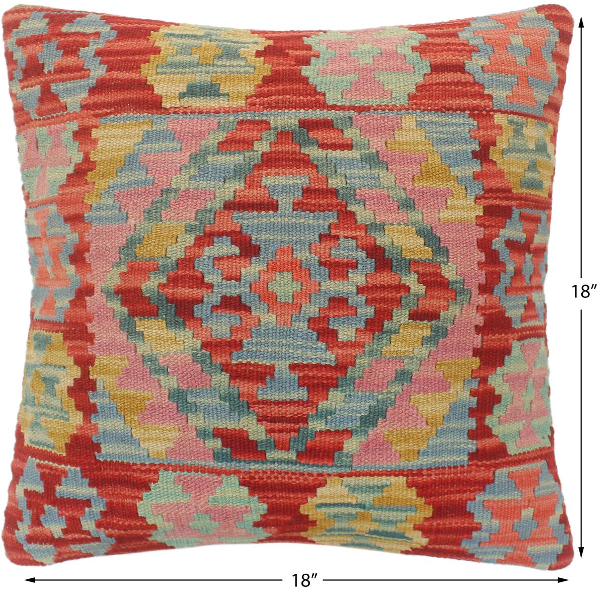 Rustic Turkish Allison Hand Woven Kilim Pillow by Bareens Designer Rugs