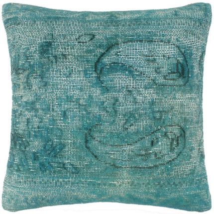 Shabby Chic Doolan Vintage Distressed Handmade Rug Pillow by Bareens Designer Rugs