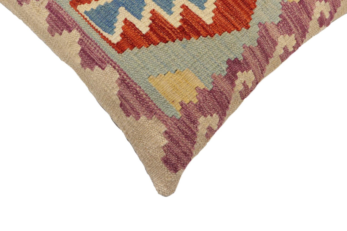 Tribal Benton Turkish Hand-Woven Kilim Pillow - 18'' x 18'' by Bareens Designer Rugs