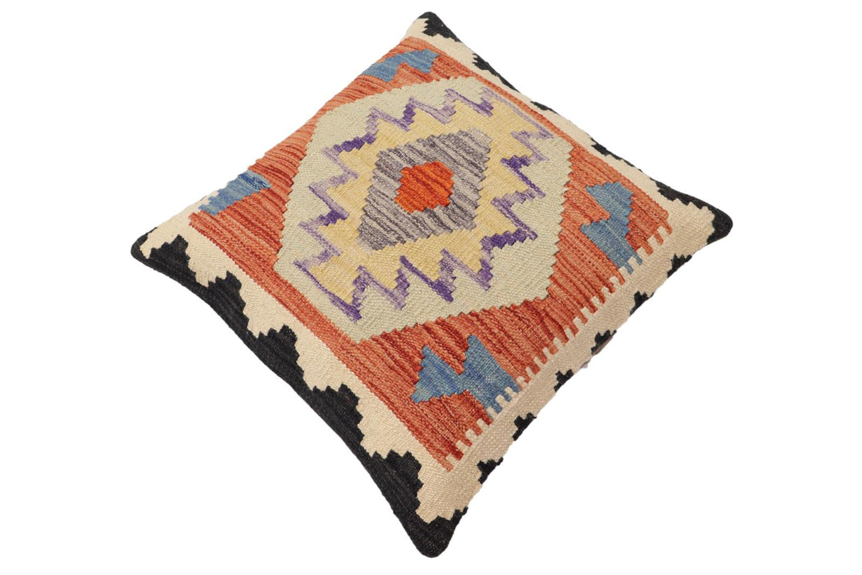 Southwestern Figueroa Turkish Hand-Woven Kilim Pillow - 18'' x 18'' by Bareens Designer Rugs