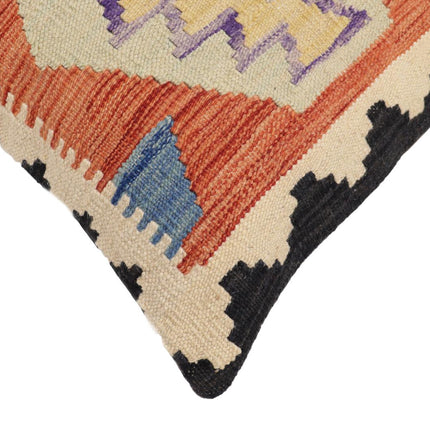 Southwestern Figueroa Turkish Hand-Woven Kilim Pillow - 18'' x 18'' by Bareens Designer Rugs
