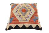 Southwestern Figueroa Turkish Hand-Woven Kilim Pillow - 18'' x 18'' by Bareens Designer Rugs