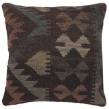 Tribal Bartlett Turkish Hand-Woven Kilim Pillow - 18'' x 18'' by Bareens Designer Rugs