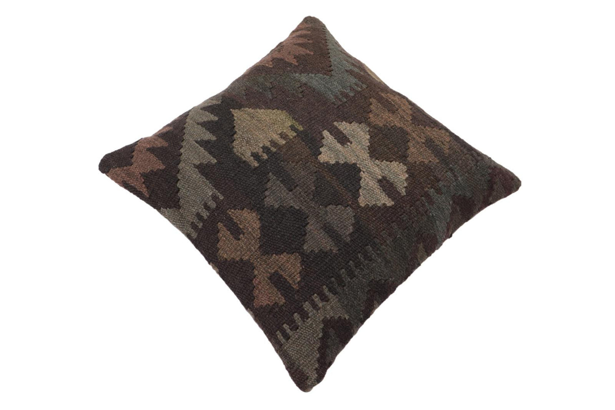 Tribal Bartlett Turkish Hand-Woven Kilim Pillow - 18'' x 18'' by Bareens Designer Rugs