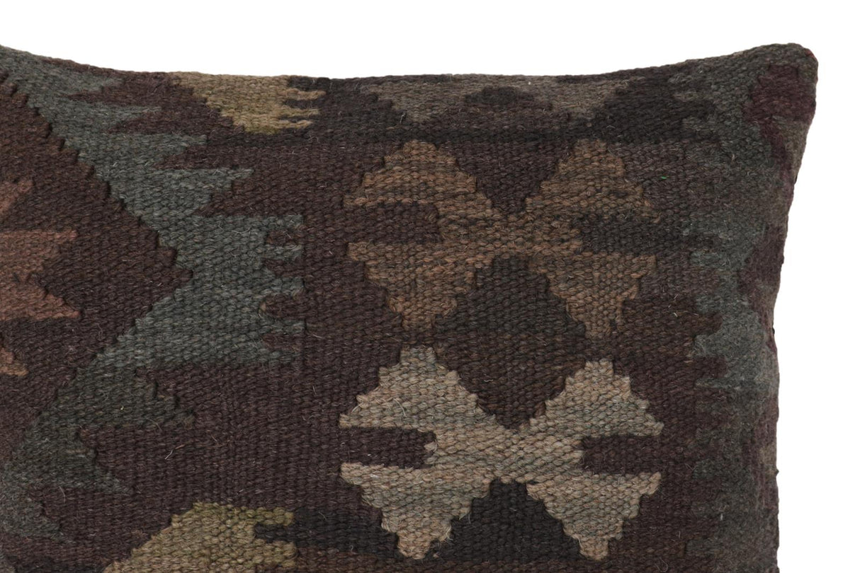 Tribal Bartlett Turkish Hand-Woven Kilim Pillow - 18'' x 18'' by Bareens Designer Rugs