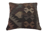 Tribal Bartlett Turkish Hand-Woven Kilim Pillow - 18'' x 18'' by Bareens Designer Rugs