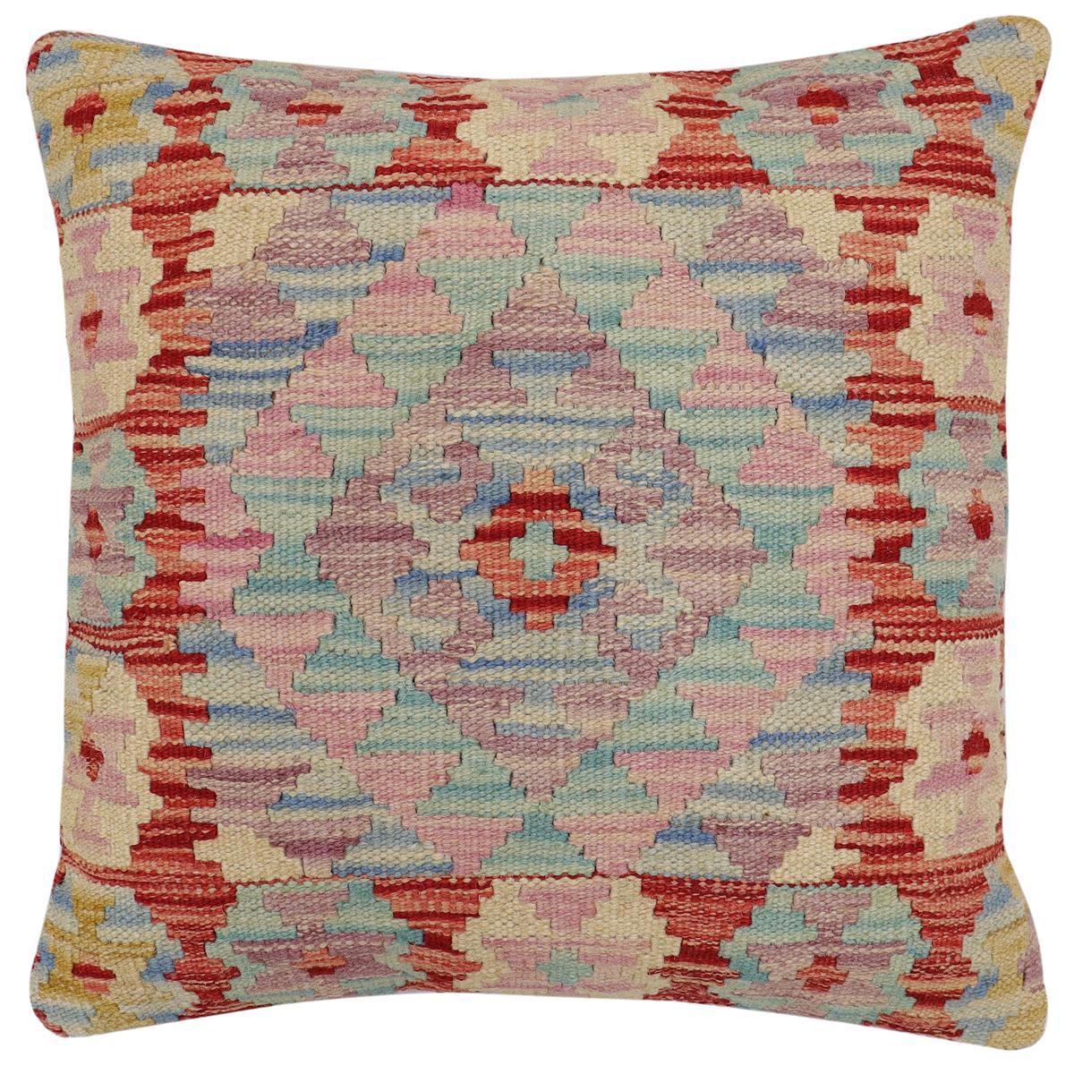 Southwestern Wesley Turkish Hand-Woven Kilim Pillow - 18'' x 18'' by Bareens Designer Rugs