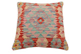 Southwestern Wesley Turkish Hand-Woven Kilim Pillow - 18'' x 18'' by Bareens Designer Rugs