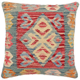 Boho Chic Kristy Turkish Hand-Woven Kilim Pillow - 18 x 19 by Bareens Designer Rugs