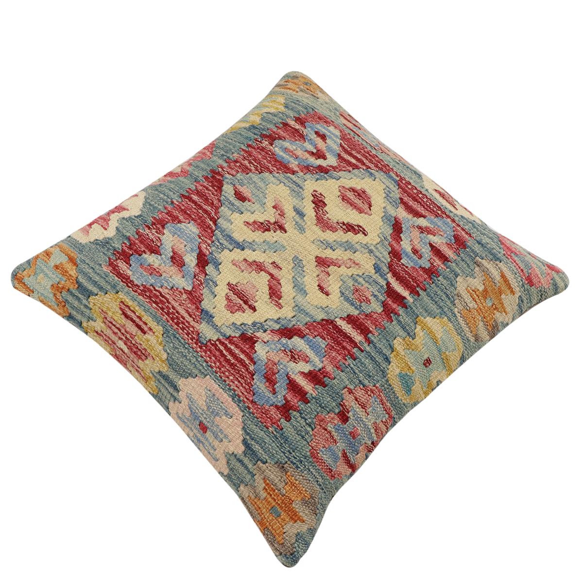 Boho Chic Kristy Turkish Hand-Woven Kilim Pillow - 18 x 19 by Bareens Designer Rugs