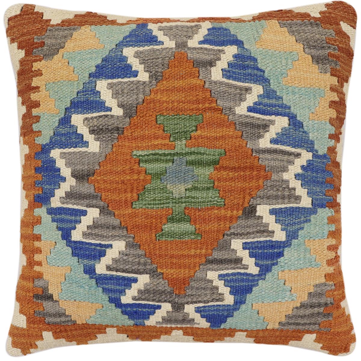 Southwestern Mckinnon Turkish Hand-Woven Kilim Pillow - 17" x 18" by Bareens Designer Rugs