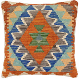 Southwestern Mckinnon Turkish Hand-Woven Kilim Pillow - 17" x 18" by Bareens Designer Rugs