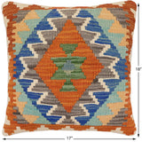 Southwestern Mckinnon Turkish Hand-Woven Kilim Pillow - 17" x 18" by Bareens Designer Rugs