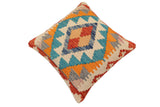 Tribal Paull Turkish Hand-Woven Kilim Pillow - 18'' x 18'' by Bareens Designer Rugs