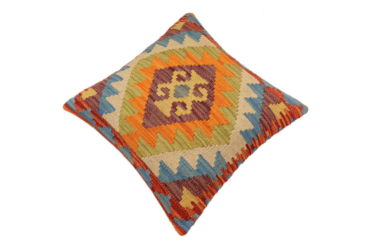 Southwestern Kosmo Turkish Hand-Woven Kilim Pillow - 18'' x 18'' by Bareens Designer Rugs