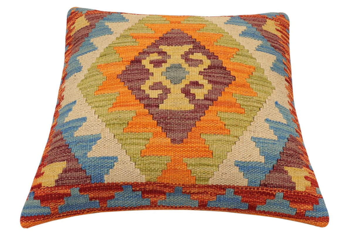 Southwestern Kosmo Turkish Hand-Woven Kilim Pillow - 18'' x 18'' by Bareens Designer Rugs