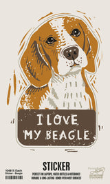 I Love My Beagle Sticker by Quirky Crate