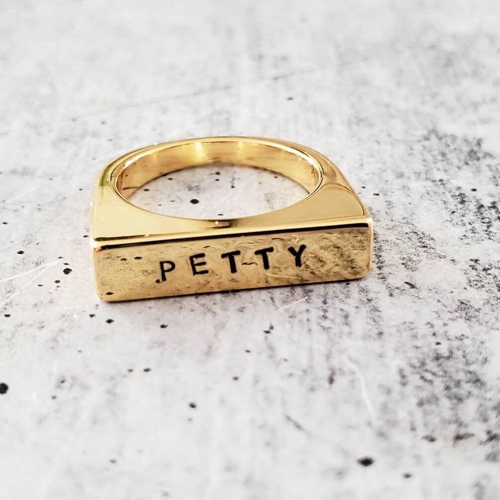 PETTY Gold Plated Flat Top Ring by Salt and Sparkle