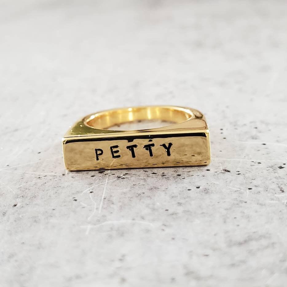 PETTY Gold Plated Flat Top Ring by Salt and Sparkle