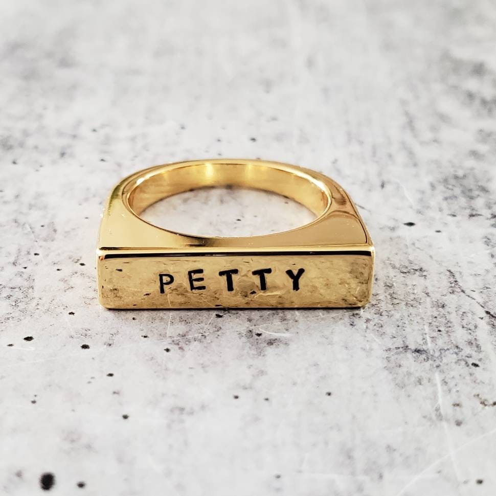 PETTY Gold Plated Flat Top Ring by Salt and Sparkle