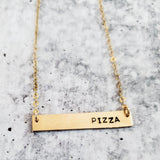 PIZZA Classic Bar Necklace by Salt and Sparkle