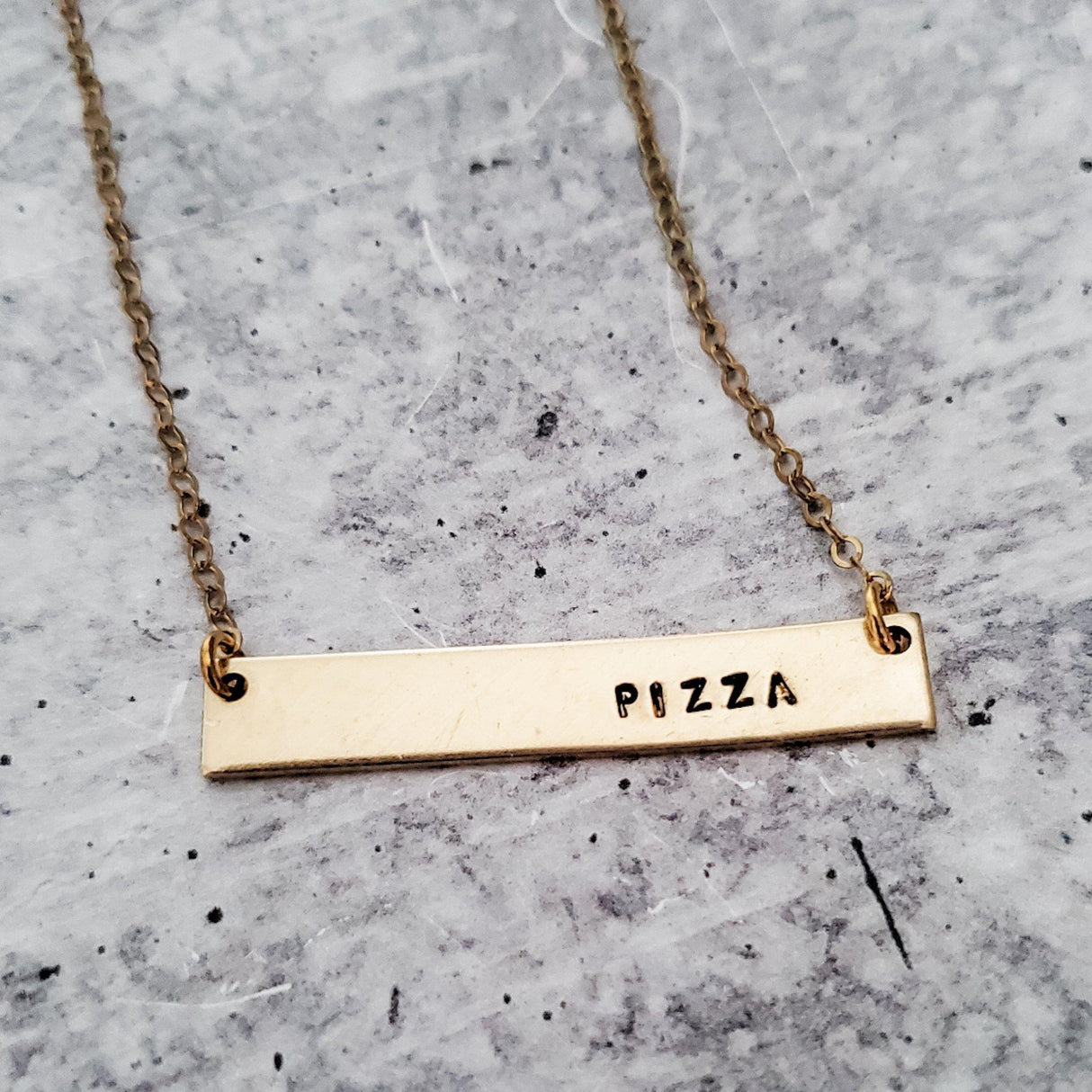 PIZZA Classic Bar Necklace by Salt and Sparkle