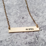 PIZZA Classic Bar Necklace by Salt and Sparkle