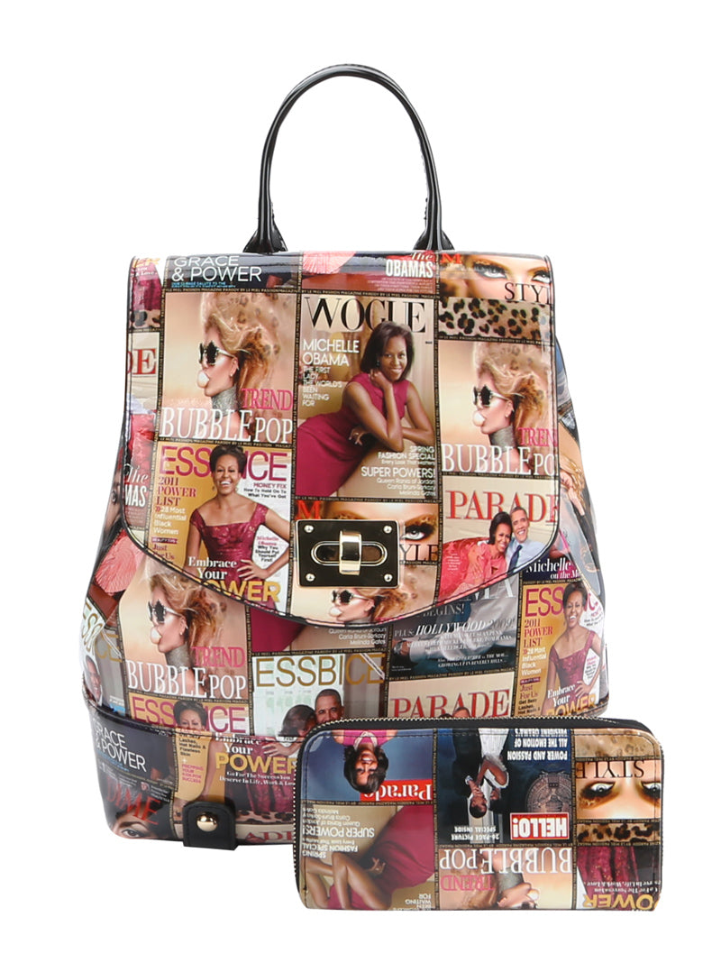 Glossy Magazine Clear Backpack Crossbody Purse by hfstylish