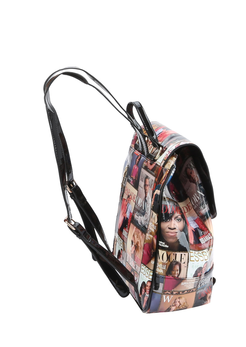 Glossy Magazine Clear Backpack Crossbody Purse by hfstylish