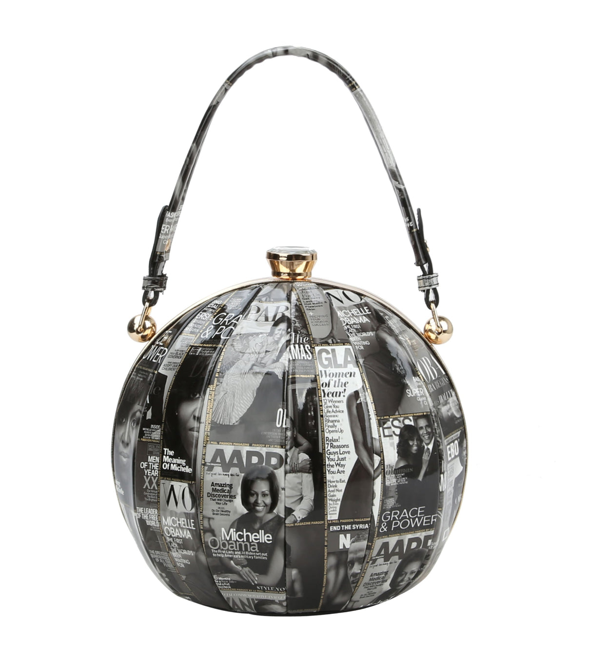 Glossy Magazine Tote Bag Hobo Crossbody Dome  Bag by hfstylish