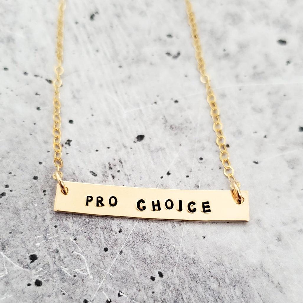 PRO CHOICE Bar Necklace by Salt and Sparkle