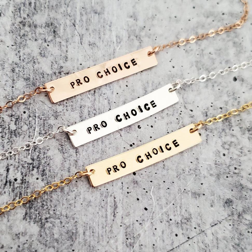 PRO CHOICE Bar Necklace by Salt and Sparkle