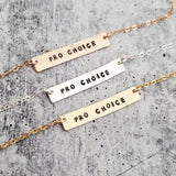 PRO CHOICE Bar Necklace by Salt and Sparkle