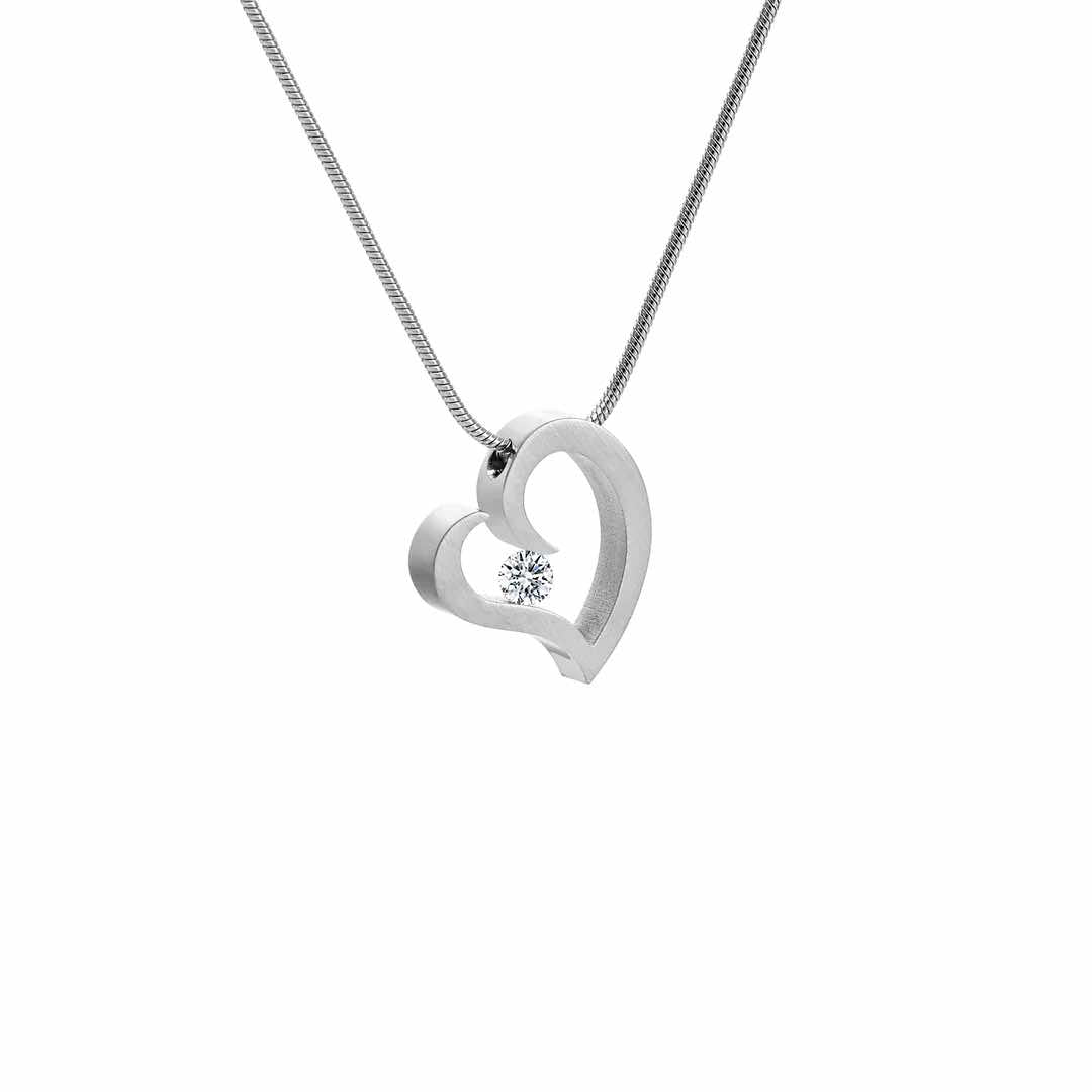 PT091W B.Tiff Steel Heart Pendant by B.Tiff New York