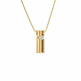 PT099G B.Tiff Gold .02ct 3D Cross Croixlumière Pendant Necklace by B.Tiff New York