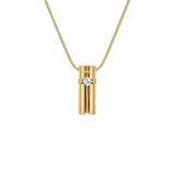 PT099G B.Tiff Gold .02ct 3D Cross Croixlumière Pendant Necklace by B.Tiff New York