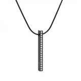 PT107B B.Tiff Black 18-Stone Bar Pendant by B.Tiff New York