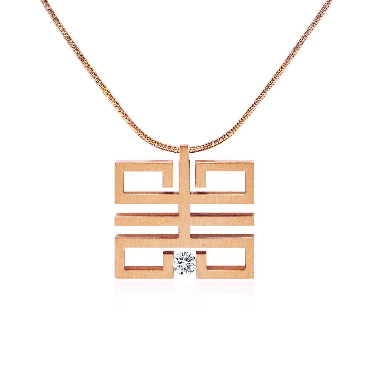 PT114RG B.Tiff Rose Gold Feliĉo Pendant by B.Tiff New York