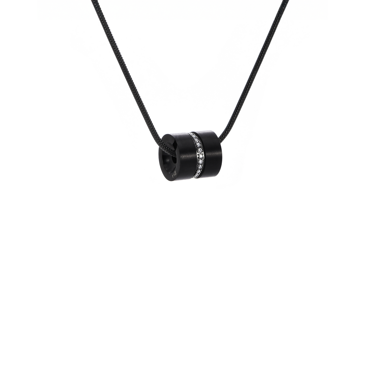 PT118B B.Tiff Black Barrel Pendant by B.Tiff New York