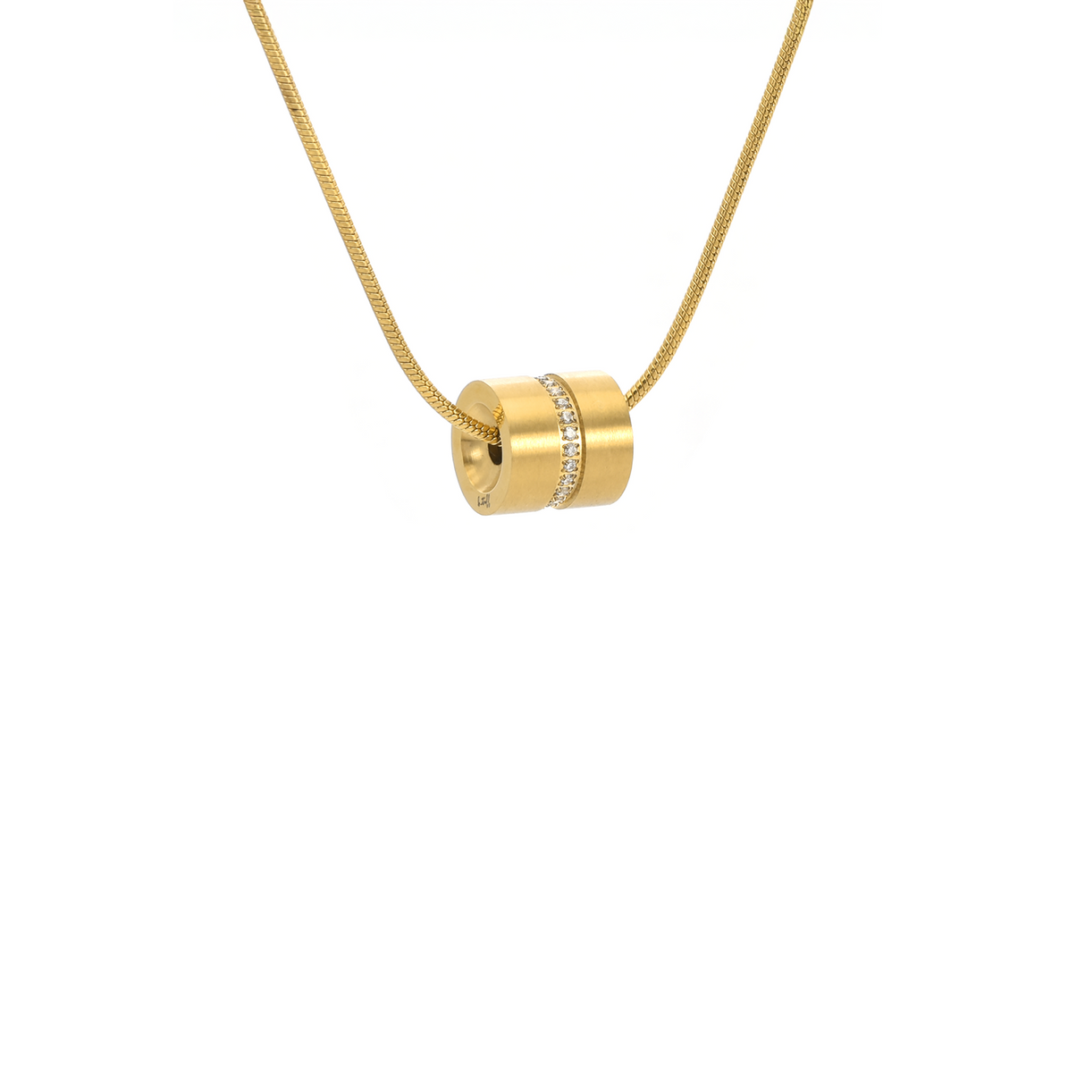 PT118G B.Tiff Gold Barrel Pendant by B.Tiff New York